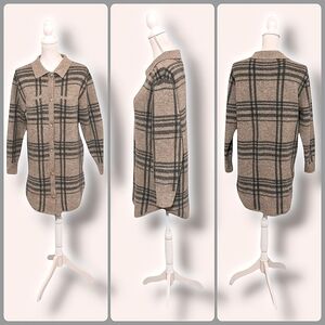 Jessica Simpson Plaid Boyfriend Shirt Jacket L